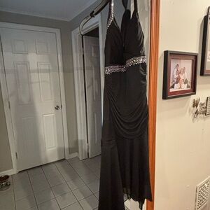 Trixxi Black High Low Dress with Silver Accents